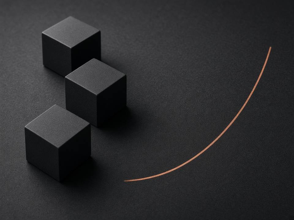 Dados sem marcas ao lado de uma curva